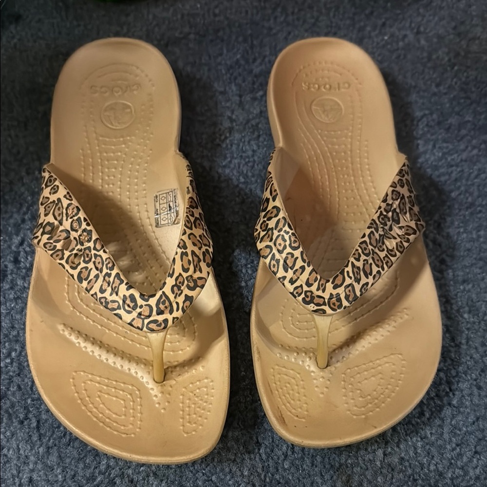 Crocs Women's Leopard Print Sandals